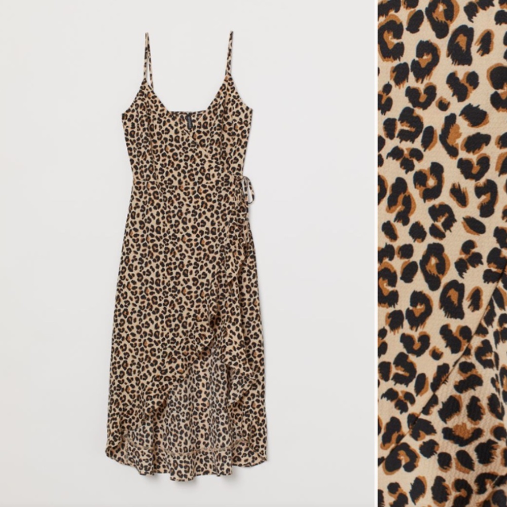 leopard wrap dress